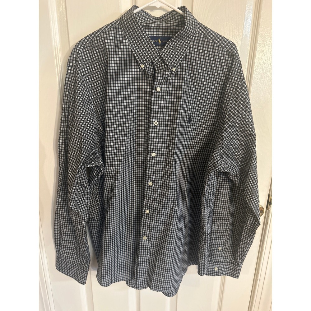 Ralph Lauren Black‎ Plaid LS Button Down Oxford Size XXL